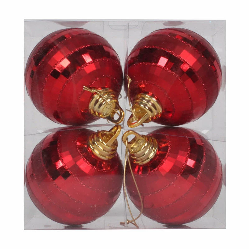 New ⭐ Vickerman Company Vickerman 4" Matte Mirror Ball, Set Of 4, Red And Green 🛒