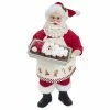 Discount ❤️ Kurt S. Adler, Inc. Kurt Adler 10.5" Fabrich Santa And Tray Of Santa Face Cake 👍