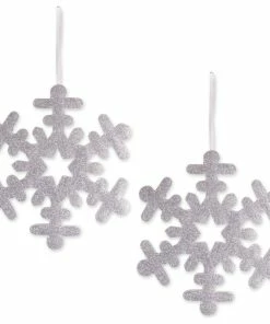 Outlet 🌟 Design Imports Hanging Foam Silver Snowflake, Set Of 2 🤩