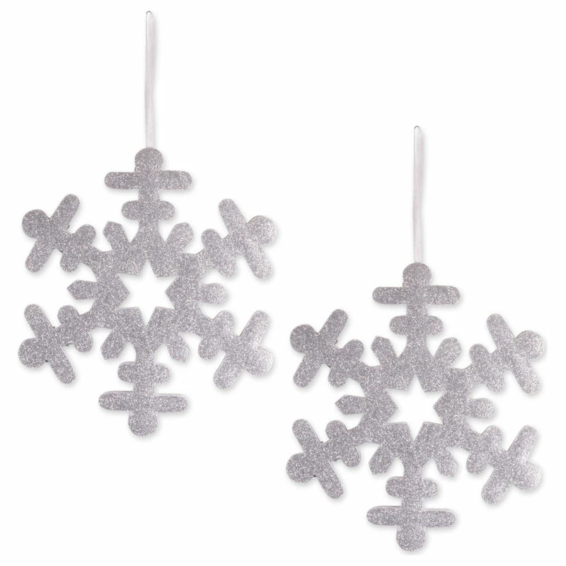 Outlet 🌟 Design Imports Hanging Foam Silver Snowflake, Set Of 2 🤩