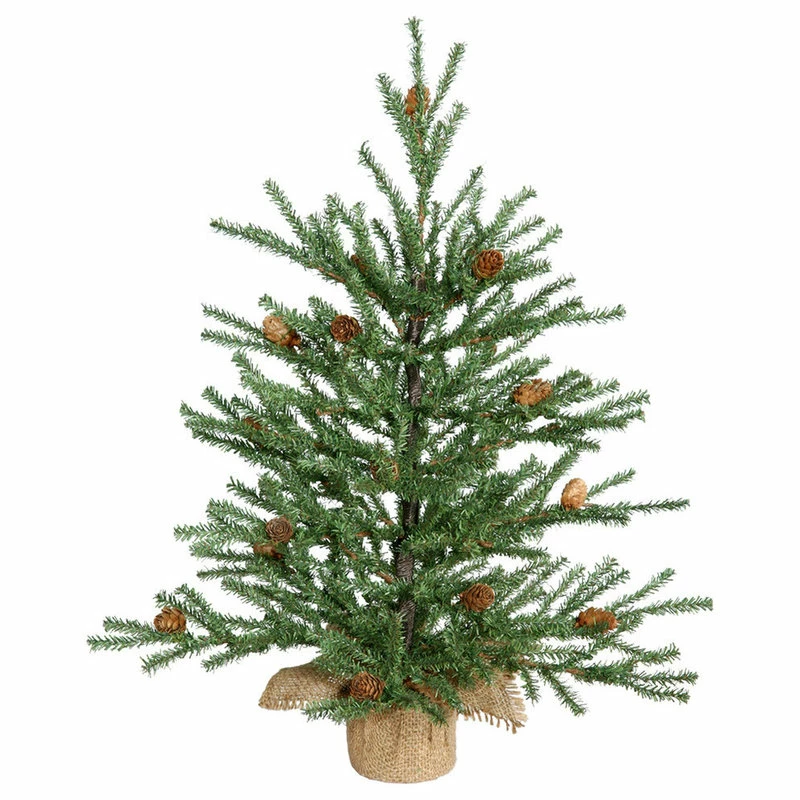 Best deal 🎉 Vickerman Company Vickerman Carmel Pine Tree With Pine Cones And Burlap Base, 18" ✨ - Image 2