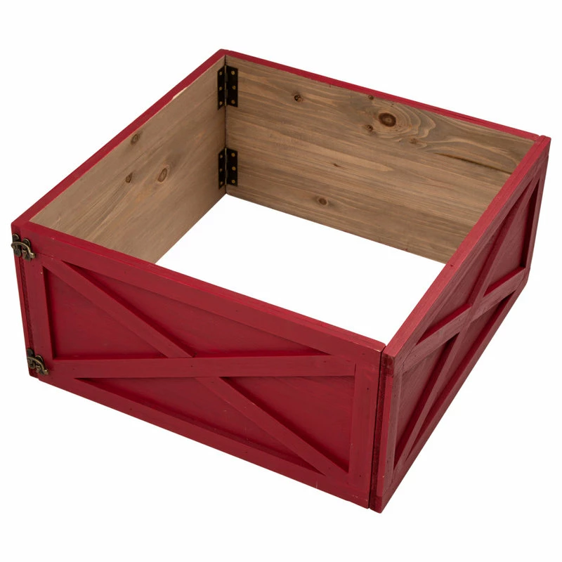 Cheapest 🛒 Glitzhome 22"L Red Wooden Tree Collar 👏