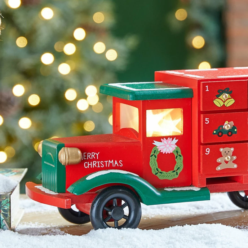 Brand new ✔️ Glitzhome 14.5"L Wooden 🎁 Christmas Truck Countdown ✔️ - Image 7