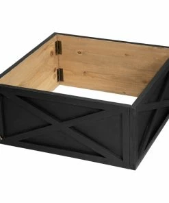 Best deal ❤️ Glitzhome Washed Wooden Tree Collar, Black, 26"lx26"w 🔥