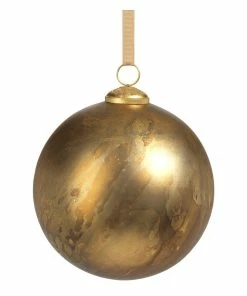 Hot Sale 👏 Zodax 6" Rustic Metallic Glass Ball Ornaments, Set Of 2, Gold 😍
