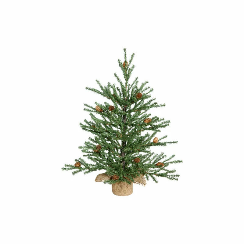 Best deal 🎉 Vickerman Company Vickerman Carmel Pine Tree With Pine Cones And Burlap Base, 18" ✨