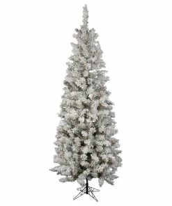 Outlet 👍 Vickerman Company Vickerman Flocked Pacific Pencil Tree, 8.5', Multicolor Led Lights 🔔