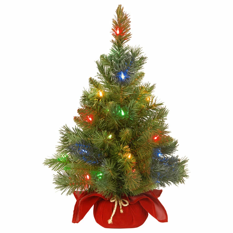 Hot Sale ๐ National Tree Company 24" Majestic Fir Tree With Battery Operated Multicolor LED Lights ๐