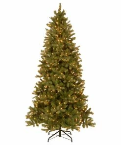 Outlet 🌟 National Tree Company 7 1/2' "Feel-Real" Downswept Douglas Slim Fir Hinged Tree With 600 Clear Lights ✔️