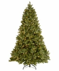 Promo 🌟 National Tree Company 7 1/2' " Feel Real" Down Swept Douglas Fir Hinged Tree With Dual LED Lights ❤️