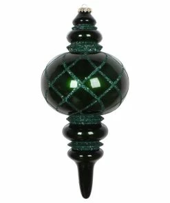 Flash Sale ⭐ Vickerman Company 13" Emerald 🍬 Candy Glitter Net Finial Orn 😍