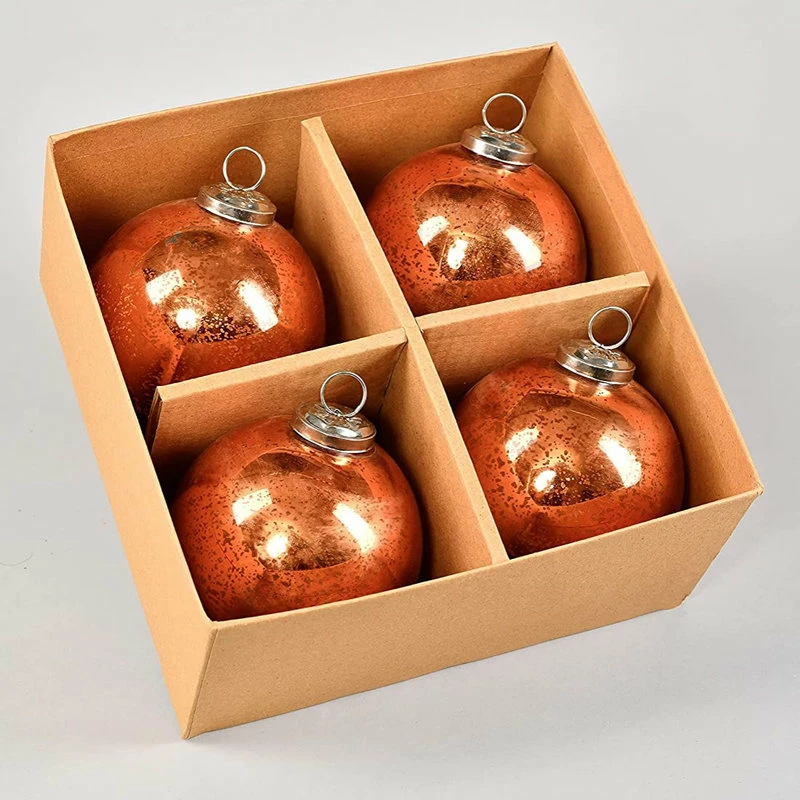 Hot Sale π Serene Spaces Living Set Of 4 Antique Mercury Glass Balls, Available, 5 Color, Antique Copper π― - Image 3