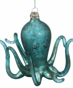 Best deal 👍 Primitives By Kathy Teal Green Octopus Glass 🎁 Christmas Holiday Ornament 😍