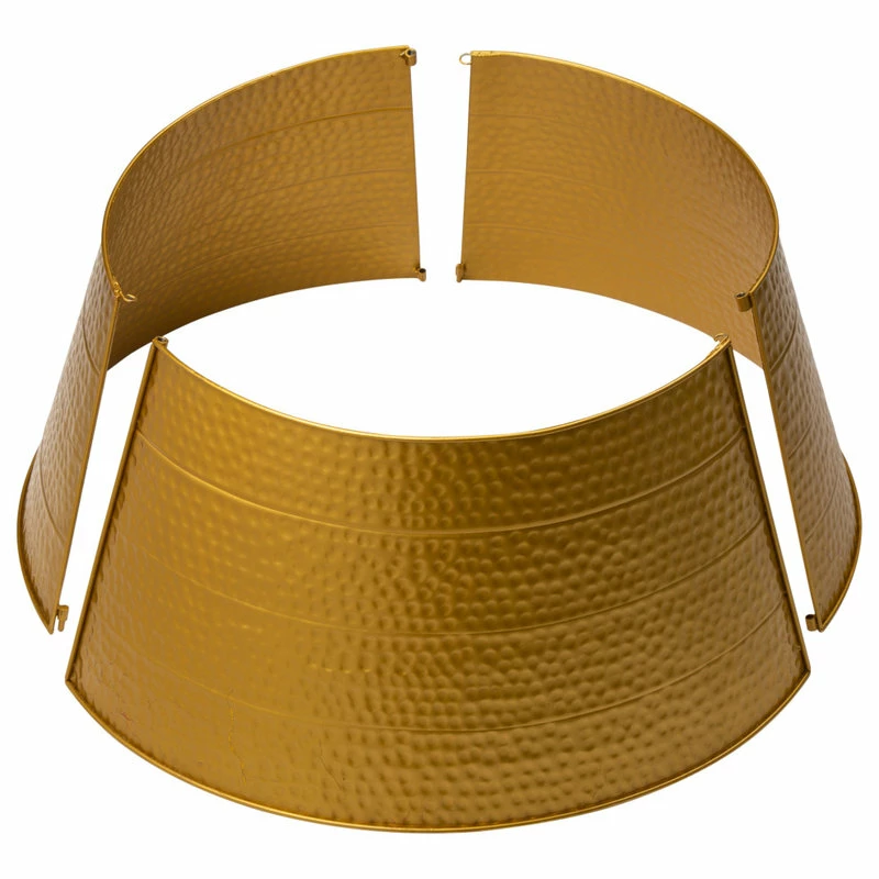 New 🥰 Glitzhome 26"D Golden 🔨 Hammered Metal Tree Collar 👏 - Image 2