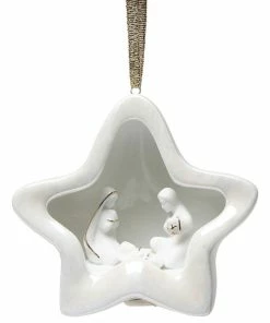 Promo ๐ Appletree Designs Cosmos Star Dome With Holy Nativity ๐ Christmas Tree Ornament Porcelain ๐