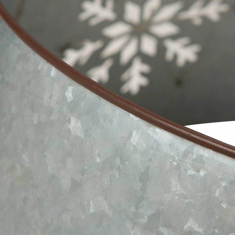 Best reviews of ๐ Glitzhome 26"D Snowflake Diecut Metal Tree Collar With Light String โ - Image 5