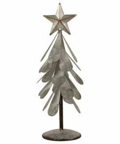 Brand new 👍 Glitzhome 14.5" Galvanized Metal 🔔 Christmas Table Tree Decor 🧨