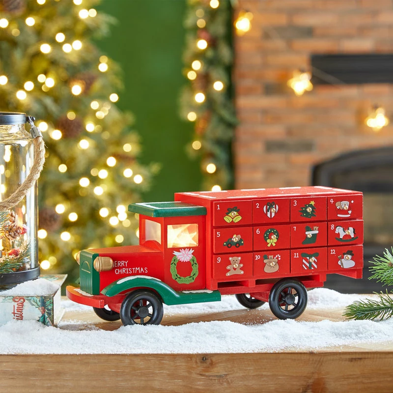 Brand new ✔️ Glitzhome 14.5"L Wooden 🎁 Christmas Truck Countdown ✔️ - Image 6