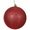Coupon 👍 Vickerman Company Vickerman N591503DG 6" Red Glitter Ball Ornament, 4 Per Bag ❤️