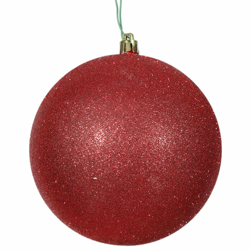 Coupon 👍 Vickerman Company Vickerman N591503DG 6" Red Glitter Ball Ornament, 4 Per Bag ❤️