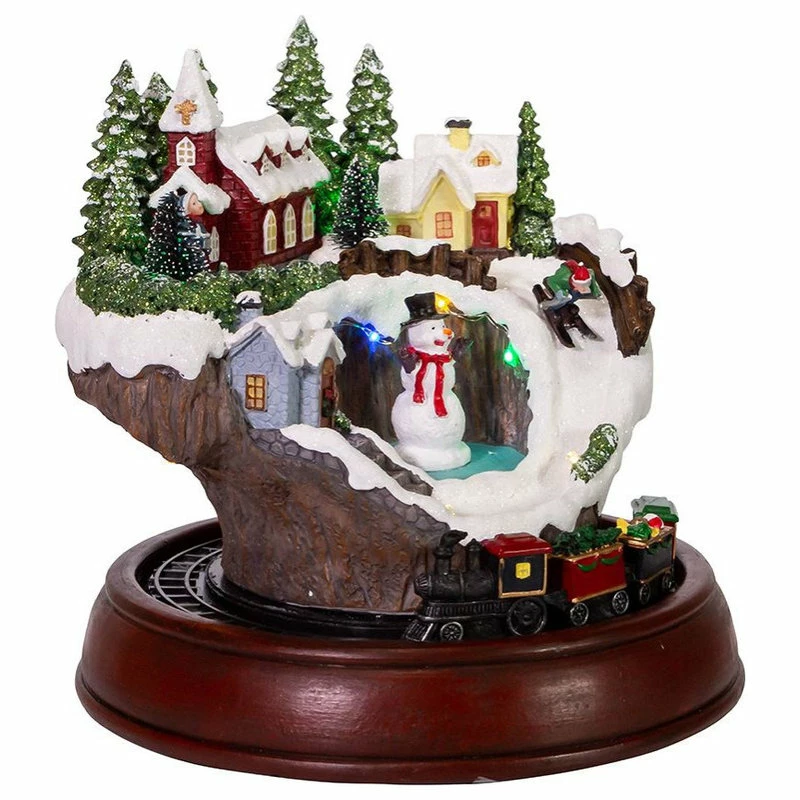 Promo ๐ Kurt S. Adler, Inc. Kurt Adler 7.5" Battery-Operated LED Musical Village And Train Table Piece ๐ - Image 4
