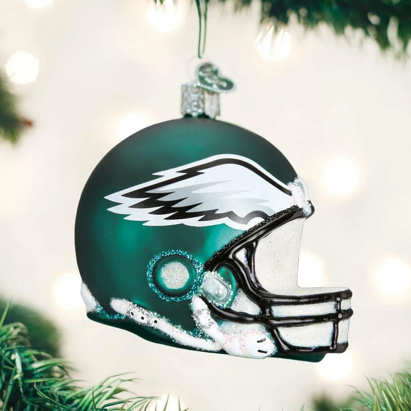Cheap โค๏ธ Old World โ Christmas Philadelphia Eagles Helment Blown Glass Ornament ๐ - Image 2