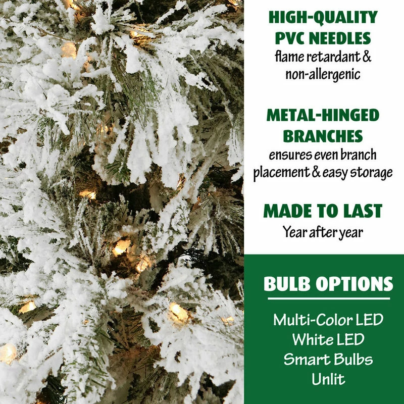 Deals ๐งจ Fraser Hill Farm Flocked Snowy Pine ๐ Christmas Tree, 12', Smart String Lights ๐ - Image 14