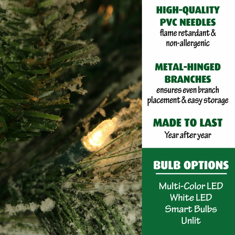 Deals ๐งจ Fraser Hill Farm Flocked Snowy Pine ๐ Christmas Tree, 12', Smart String Lights ๐ - Image 3