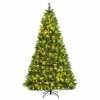 Cheap 🎉 Costway 8ft Pre-lit Hinged Artificial 🎅 Christmas Tree W/Pine Cones & Red Berries ⭐