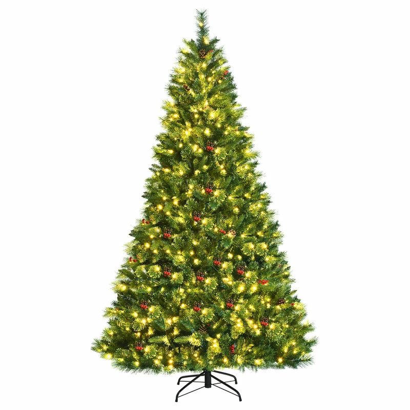 Cheap ๐ Costway 8ft Pre-lit Hinged Artificial ๐
Christmas Tree W/Pine Cones & Red Berries โญ