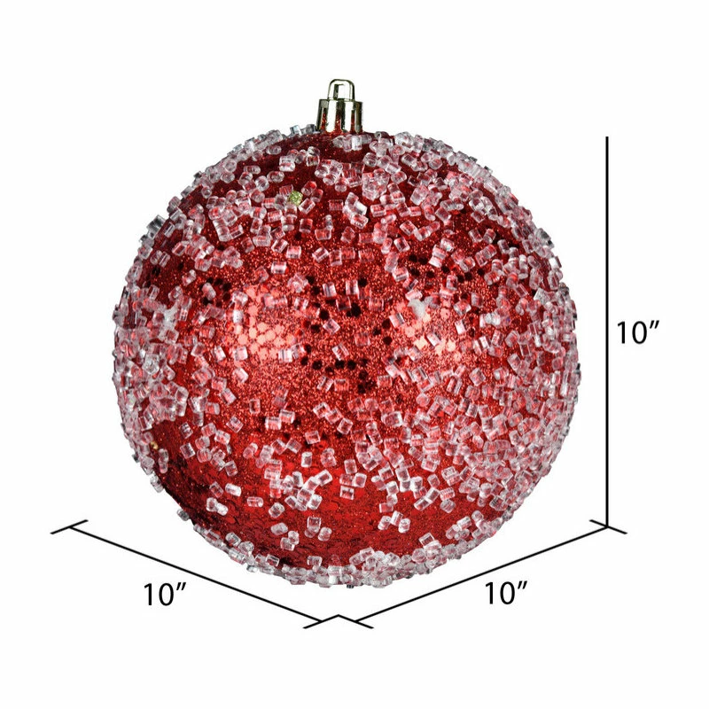 Promo 🎁 Vickerman Company 10" Red Glitter Hail Ball 👏 - Image 2
