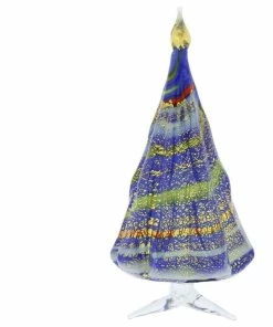 Budget ❤️ GlassOfVenice Murano Glass 🎁 Christmas Tree Standing Sculpture - Blue 😍