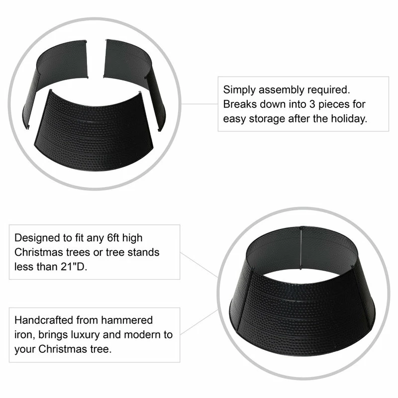 Budget ๐ Glitzhome Black ๐จ Hammered Metal Tree Collar, 22"D ๐ - Image 5