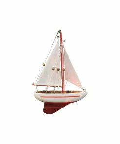 Best deal 🤩 Handcrafted Nautical Decor Sailboat 🎅 Christmas Tree Ornament, Red, 9" ❤️