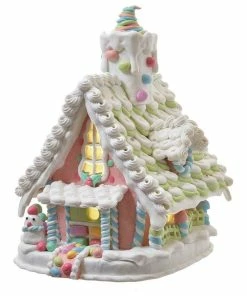 Coupon 😀 Kurt S. Adler, Inc. 12.5" Battery-Operated Light Up Pastel Gingerbread House 👍