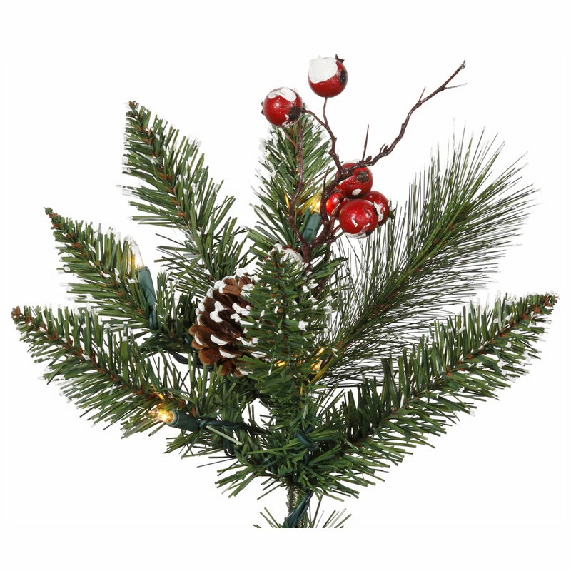 Best Sale 🎁 Vickerman Company Vickerman Snow Tip Berry Tree, Dura-Lit 250 Clear, 6'x36" 🔥 - Image 2