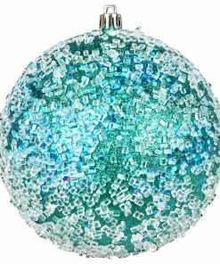 Outlet 🧨 Vickerman Company 8" Teal Glitter Hail Ball ⌛