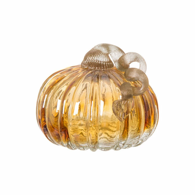 Best deal ๐ Glitzhome Amber Crackle Glass Pumpkin ๐