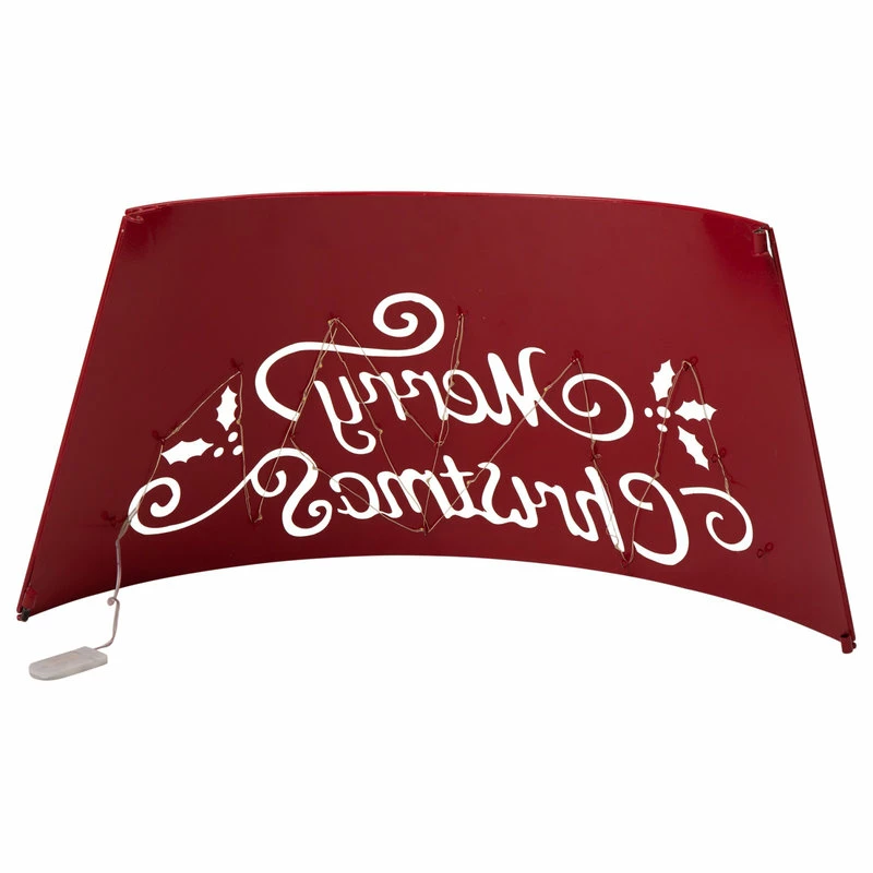 Best Pirce ๐ Glitzhome 26"D "Merry ๐ Christmas" Diecut Metal Tree Collar With Light String ๐ - Image 6