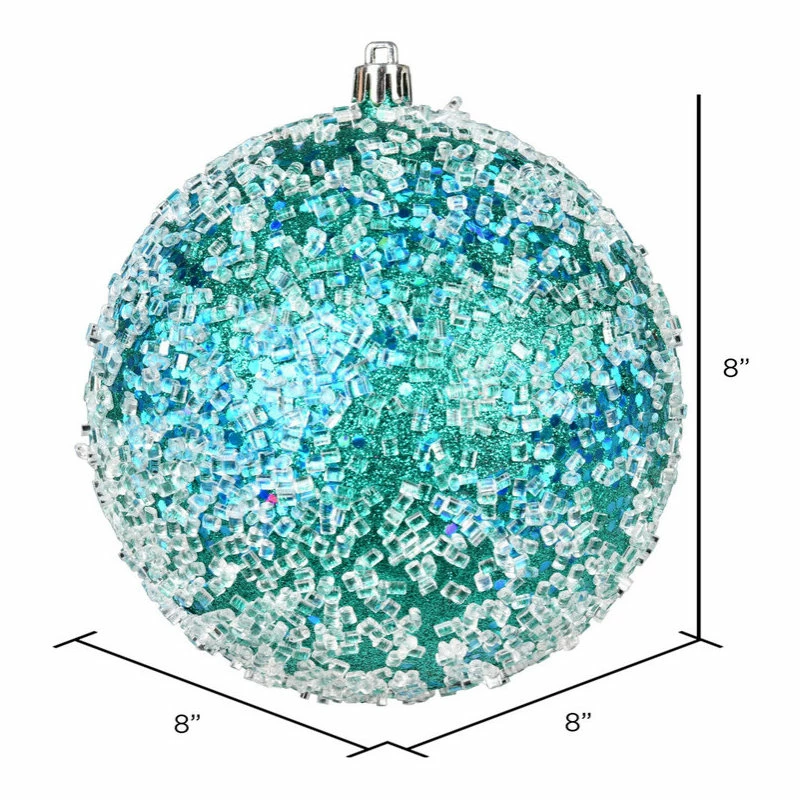Outlet ๐งจ Vickerman Company 8" Teal Glitter Hail Ball โ - Image 2