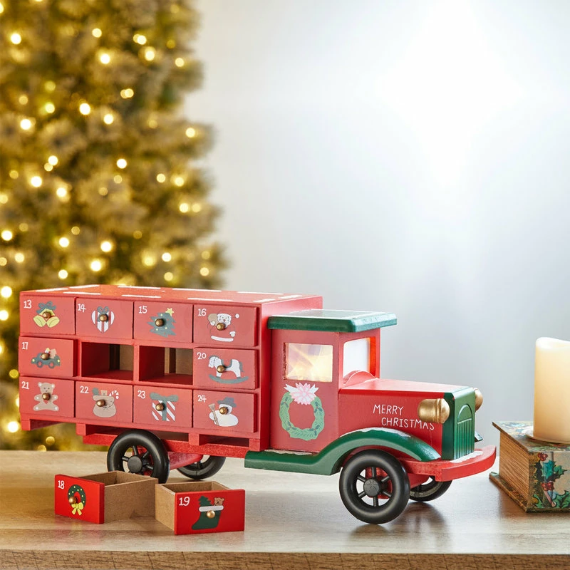 Brand new ✔️ Glitzhome 14.5"L Wooden 🎁 Christmas Truck Countdown ✔️ - Image 5