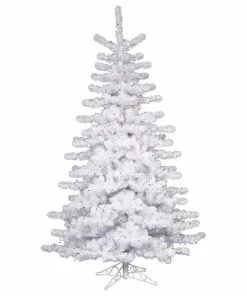 Promo ๐ Vickerman Company Crystal Medium Artificial ๐ Christmas Tree, Unlit, White, 12' ๐งจ