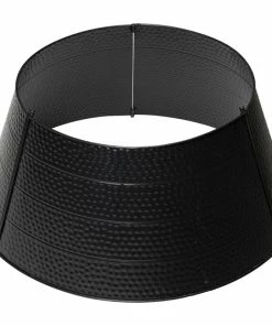 Budget 🌟 Glitzhome Black 🔨 Hammered Metal Tree Collar, 22"D 🔔
