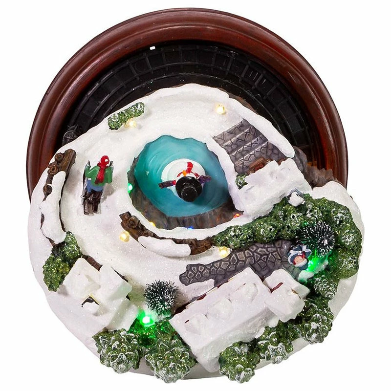 Promo ๐ Kurt S. Adler, Inc. Kurt Adler 7.5" Battery-Operated LED Musical Village And Train Table Piece ๐ - Image 3