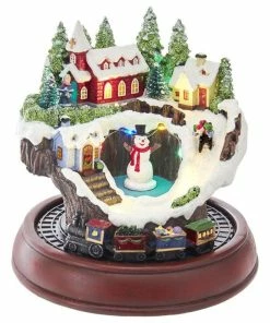 Promo ๐ Kurt S. Adler, Inc. Kurt Adler 7.5" Battery-Operated LED Musical Village And Train Table Piece ๐