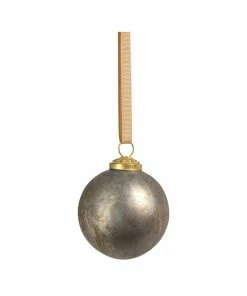 Wholesale ๐ Zodax Rustic Metallic Glass Ball Ornaments, Silver, Set Of 6, 3" ๐