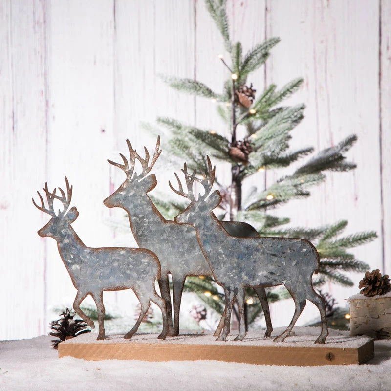 Top 10 🔥 Glitzhome 13.19" Galvanized Metal/Wooden Reindeer Table Decor 🤩 - Image 5