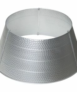 Buy 😉 Glitzhome Sliver 🔨 Hammered Metal Tree Collar, 26"D 😍