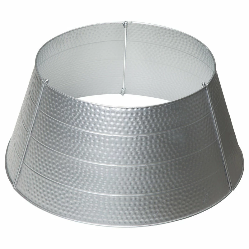Buy 😉 Glitzhome Sliver 🔨 Hammered Metal Tree Collar, 26"D 😍