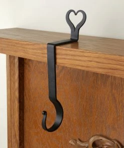 Buy 🛒 Renovators Supply Manufacturing 🎄 Christmas Stocking Holder Hanger 10" H Black Wrought Iron Decorative Heart ⭐